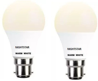 Nightstar 7 W Basic Standard B22 D LED Bulb(Yellow, Pack of 2)