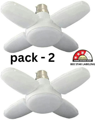 H Decor 28 W Basic Standard B22 LED Bulb(White, Pack of 2)