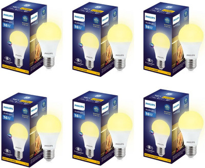 PHILIPS 16 W Basic Round E27 LED Bulb(Yellow, Pack of 6)