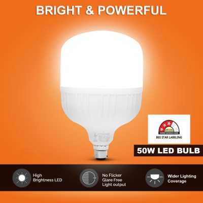 AVINDRA 50 W Round B22 LED Bulb(White)