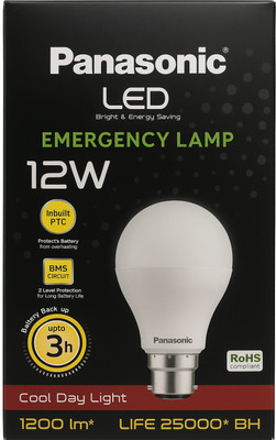 Panasonic 12 W Eye Safety Compliance Round B22 Inverter Bulb(White, Pack of 2)