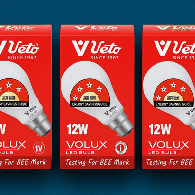 Veto 12 W Basic Round B22 LED Bulb(White, Pack of 3)