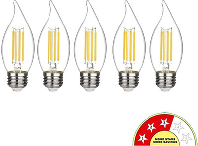vibunt 4 W Basic Candle E27 LED Bulb(Yellow, Pack of 5)