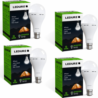 Ledure 9 W Inverter Round B22 D Inverter Bulb(White, Pack of 4)