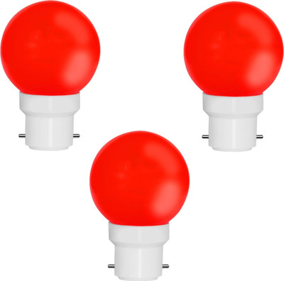 Fybros 0.5 W Basic Decorative B22 LED Bulb(Red, Pack of 3)