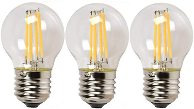 Baslash 4 W Basic Round E27 LED Bulb(Yellow, Pack of 3)