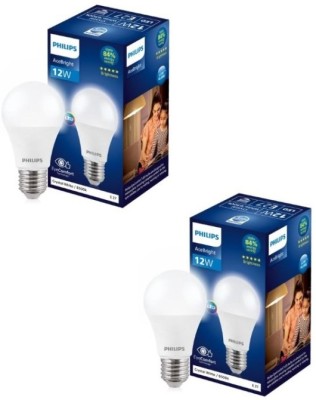 PHILIPS 12 W Round E27 LED Bulb(White, Pack of 2)