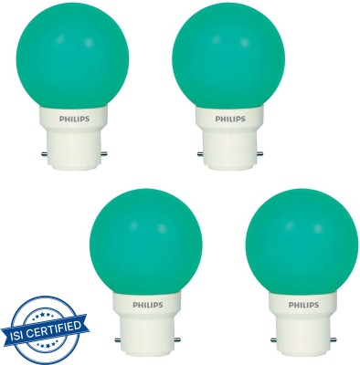 PHILIPS 0.5 W Basic Standard B22 LED Bulb(Green, Pack of 4)