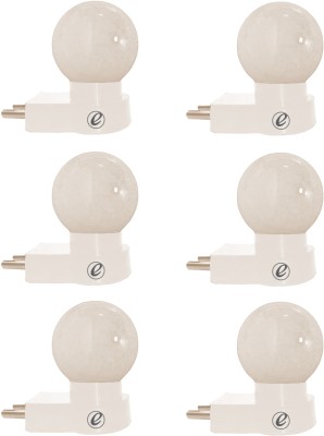 Imperial TechnoCart 0.5 W Round 2 Pin, Plug & Play Night Bulb(White, Pack of 6)