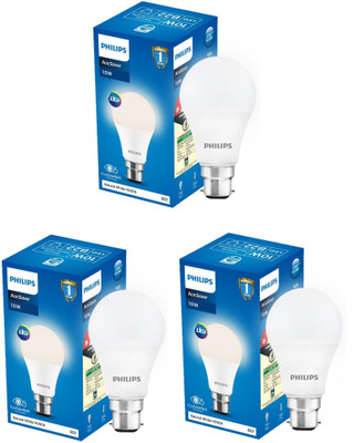PHILIPS 10 W Basic Standard B22 LED Bulb(White, Pack of 3)