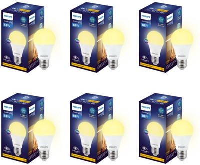 PHILIPS 18 W Basic Round E27 LED Bulb(Yellow, Pack of 6)