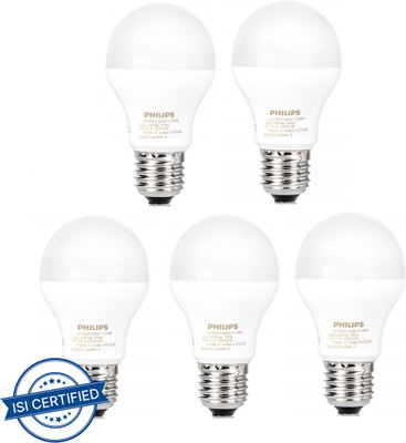 PHILIPS 7 W Basic Standard E27 LED Bulb(Yellow, Pack of 5)