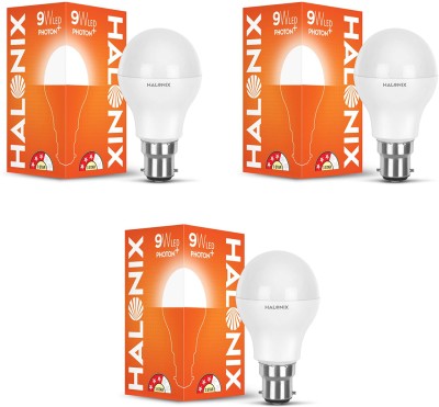 HALONIX 9 W Standard B22 LED Bulb(White, Pack of 3)
