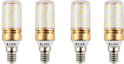 SHBK 12 W Basic Standard E14 LED Bulb(White, Yellow, Multicolor, Pack of 4)