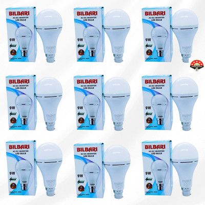 Bilbari 9 W Basic Round B22 LED Bulb(White, Pack of 9)