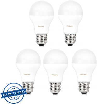 PHILIPS 9 W Basic Standard E27 LED Bulb(White, Pack of 5)
