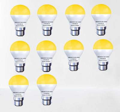 Brightstar 7 W Basic Round B22 LED Bulb(Yellow, Pack of 10)