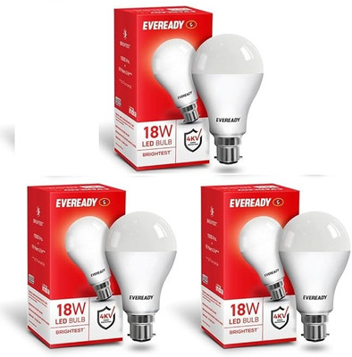 EVEREADY 18 W Basic Standard B22 LED Bulb(White, Pack of 3)