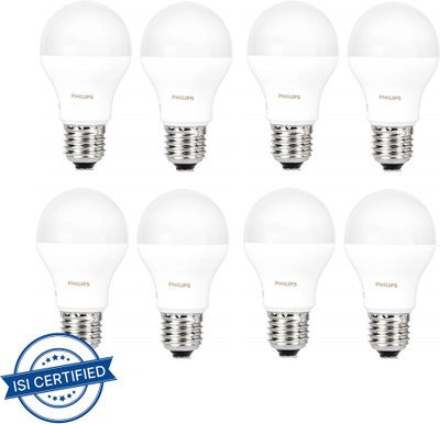 PHILIPS 9 W Basic Standard E27 LED Bulb(White, Pack of 8)
