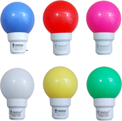 Mixkin 0.5 W Color Changing Round B22 Night Bulb(Multicolor, Pack of 6)