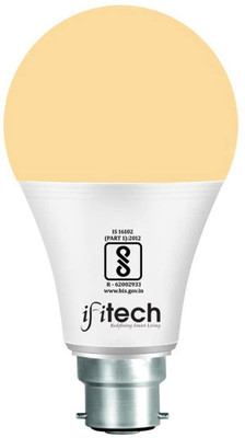 IFITech 7 W Eye Safety Compliance Round B22 LED Bulb(Yellow)