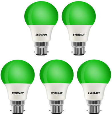 EVEREADY 9 W Basic Standard B22 LED Bulb(Green, Pack of 5)