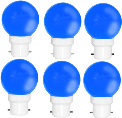 Fybros 0.5 W Basic Round B22 LED Bulb(Blue, Pack of 6)