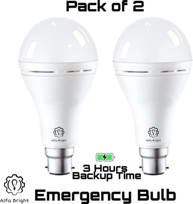 Alfa Bright 12 W Inverter Standard B22 LED Bulb(White, Pack of 2)