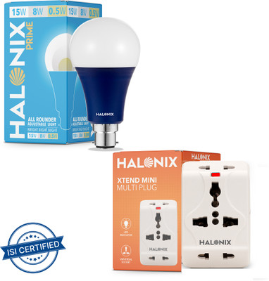 HALONIX 15 W, 8 W, 0.5 W Basic Round B22 LED Bulb(White, Yellow, Pack of 2)