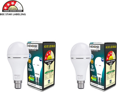 HENONIX 12 W Inverter Round B22 Inverter Bulb(White, Pack of 2)