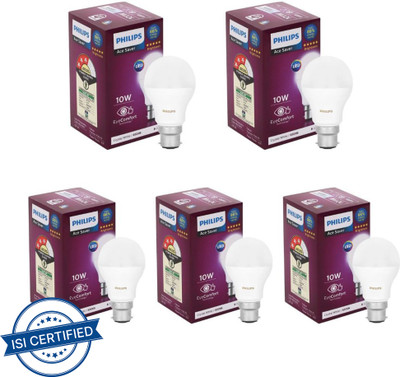 PHILIPS 10 W Basic Standard B22 LED Bulb(White, Pack of 5)