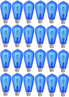 Baslash 4 W Basic Decorative E27 LED Bulb(Blue, Pack of 24)