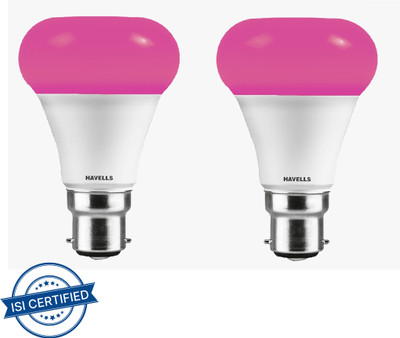 HAVELLS 3 W Basic Decorative B22 LED Bulb(Pink, Pack of 2)