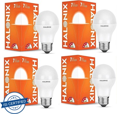 HALONIX 7 W Round E27 LED Bulb(White, Pack of 4)