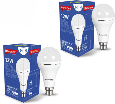 Henonex 12 W Inverter Standard B22 D Inverter Bulb(White, Pack of 2)