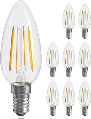 Deamflum 4 W Basic Candle E14 LED Bulb(Yellow, Pack of 8)