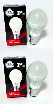 jpm 3 W Standard B22 LED Bulb(Clear, White, Pack of 2)