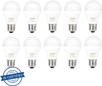 PHILIPS 7 W Basic Standard E27 LED Bulb(White, Pack of 10)