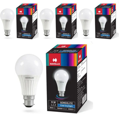 HAVELLS 9 W Motion Sensor Round B22 LED Bulb(White, Pack of 4)
