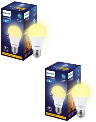 PHILIPS 18 W Basic Round E27 LED Bulb(Yellow, Pack of 2)