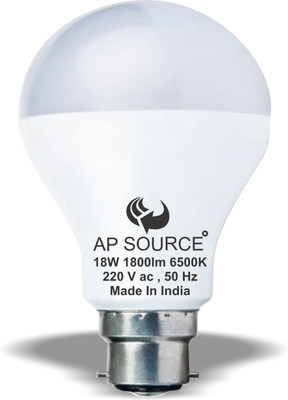 AP Source 18 W Basic Round B22 LED Bulb(White)