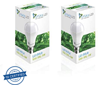 Syska 5 W Basic Standard B22 LED Bulb(White, Pack of 2)