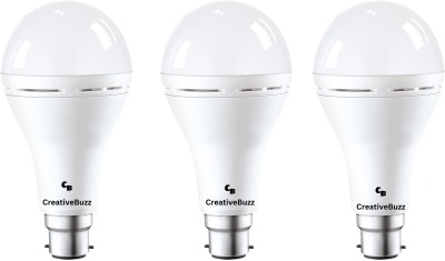 CreativeBuzz 12 W Round 2 Pin LED Bulb(White, Pack of 3)