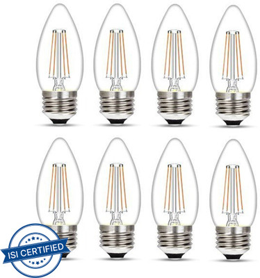 Wipro 4 W Basic Candle E27 LED Bulb(Yellow, Pack of 8)