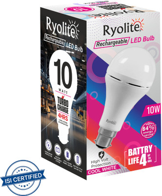 Ryolite 10 W Inverter Standard B22 LED Bulb(White)