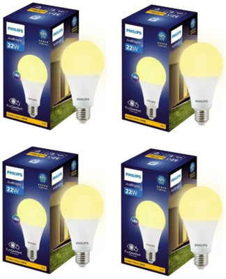 PHILIPS 22 W Basic Round E27 LED Bulb(Yellow, Pack of 4)