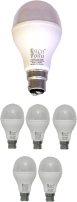 Techvolta 12 W, 15 W Round B22 LED Bulb(White, Pack of 6)