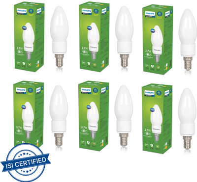 PHILIPS 2.7 W Basic Candle E14 LED Bulb(White, Pack of 6)