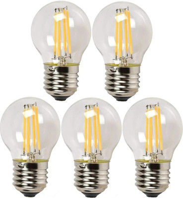 Tip 'n' Top 4 W Basic Round E27 LED Bulb(Yellow, Pack of 5)