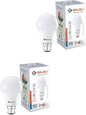 BAJAJ 12 W Basic Standard B22 LED Bulb(White, Pack of 2)